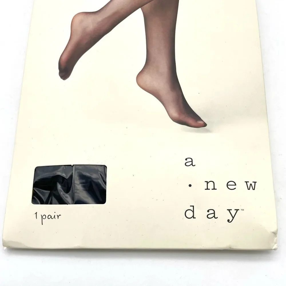 NWT A New Day Black Control-Top Sheer Hosiery Plus Size 1X/2X New in Package